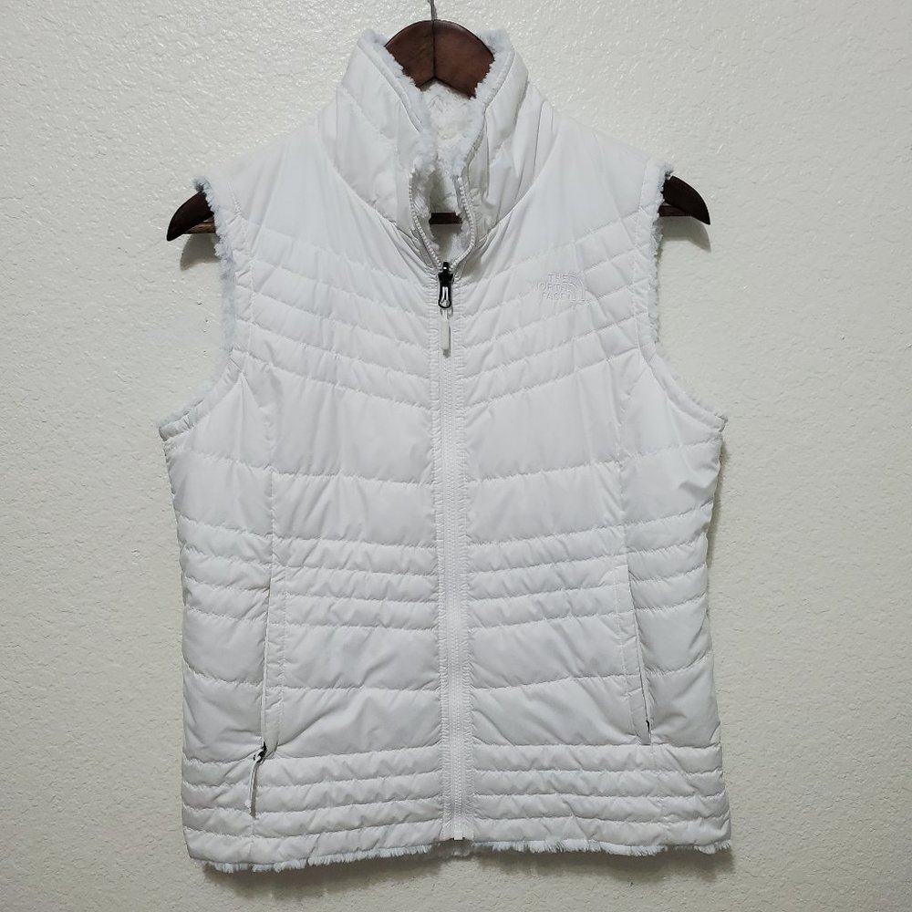 The North Face Mossbud Insulated Reversible Vest white zip up